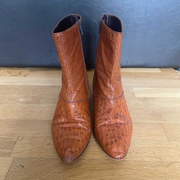 Vintage Aurelio Garcia Men’s ostrich leather heel boots main image 5